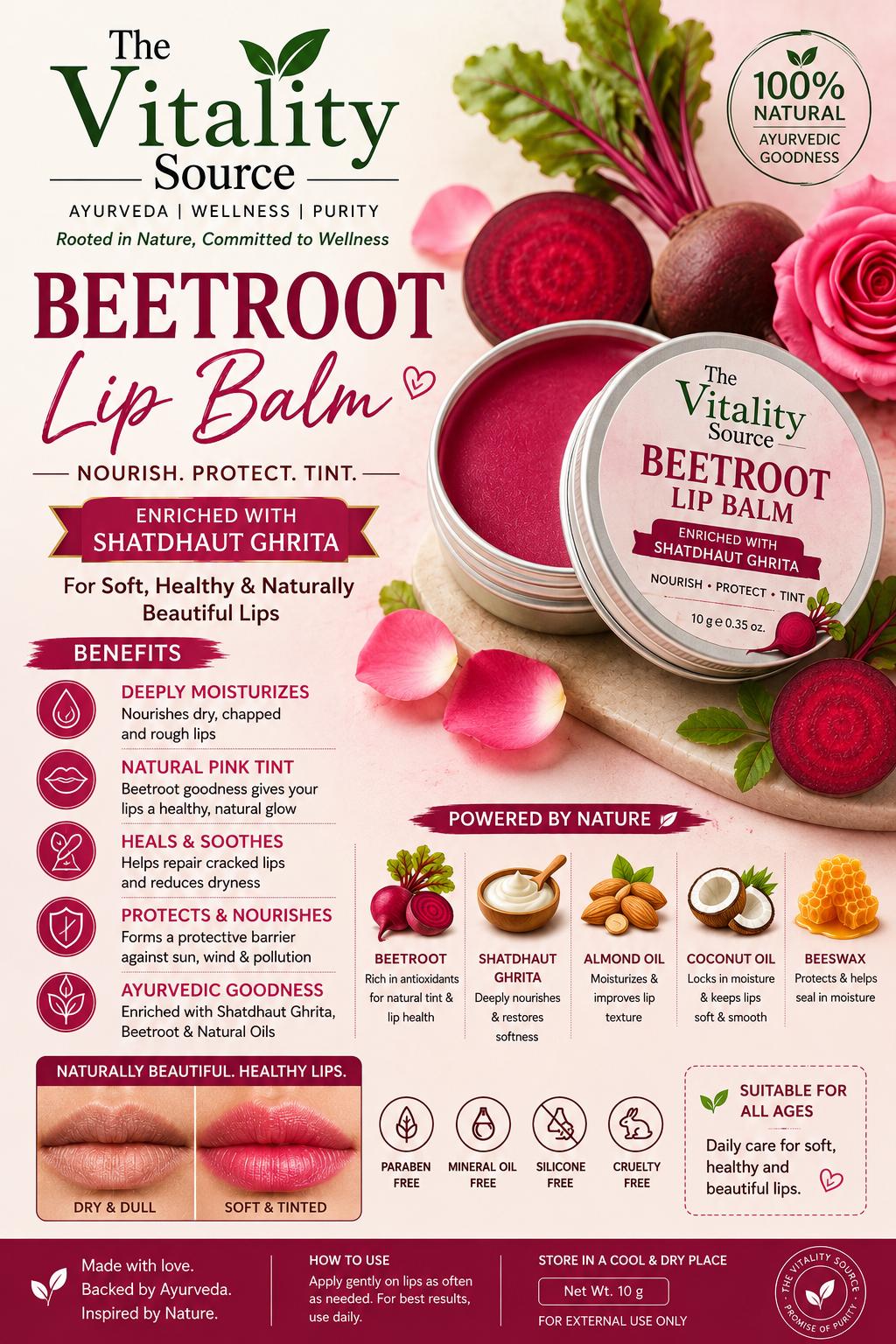Beetroot & Rose Nourishing Lip Balm